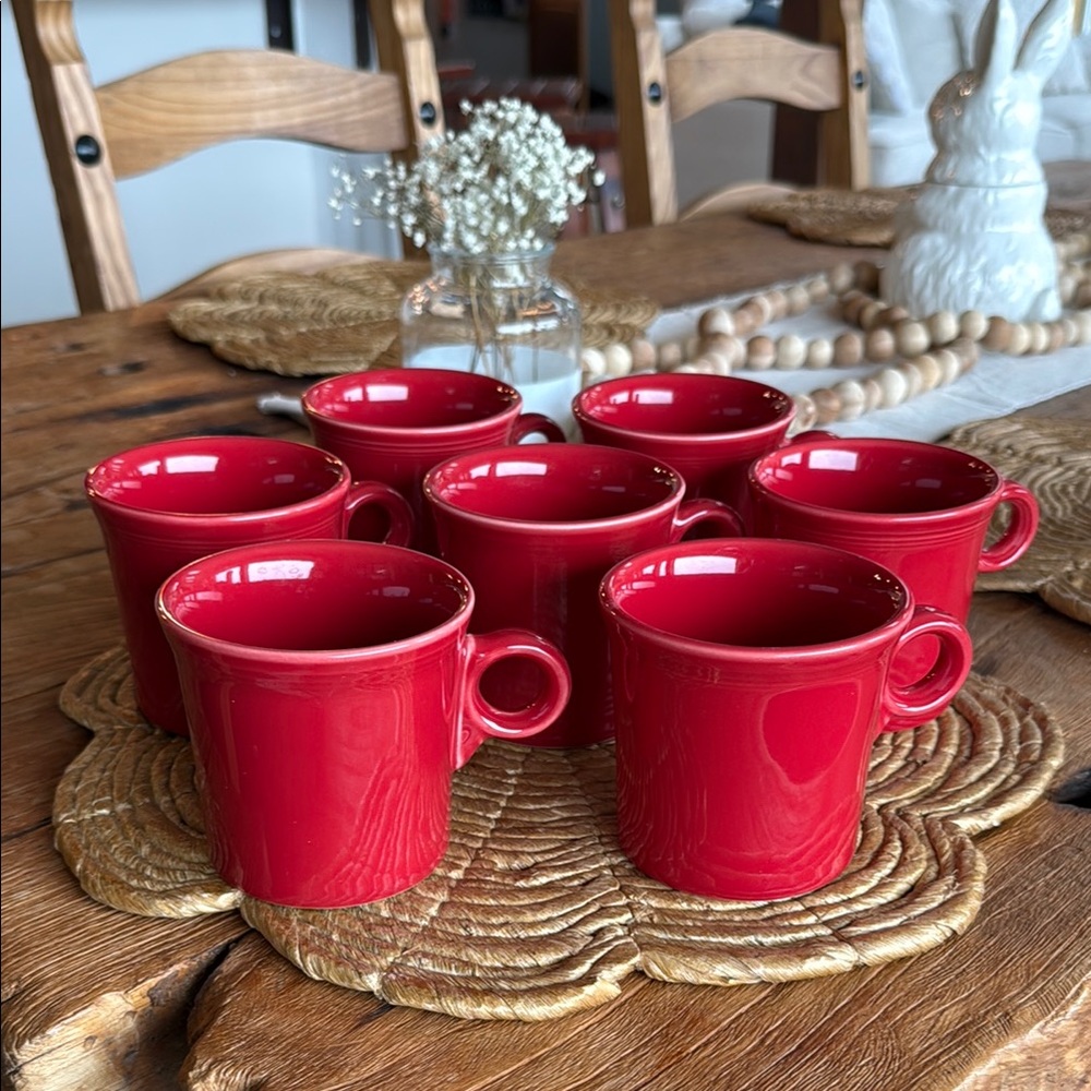 Fiestaware classic red coffee mugs! All Perfect